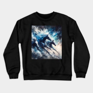 Horses Oil Painting Crewneck Sweatshirt